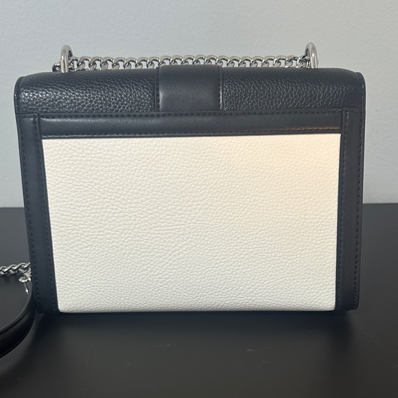 Michael Kors Whitney NWT Black and White Crossbody Bag w Silver Studs Hardware - Picture 7 of 12